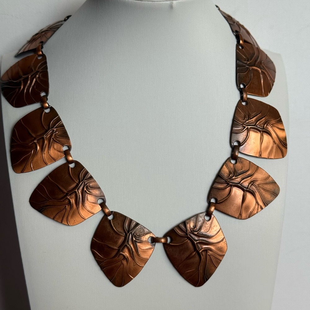 Trendy Copper Leaf Necklace